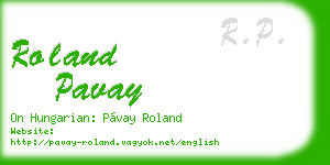 roland pavay business card