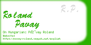 roland pavay business card